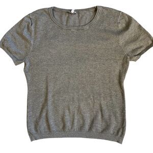 Cielo Short Sleeve Banded Soft Viscose Blend Sweater Gray Women’s Size XL